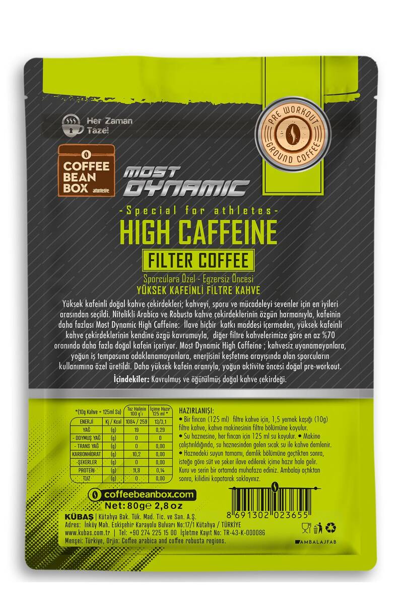CoffeeBeanBox Most Dynamic Yüksek Kafeinli Kahve 80 gr - 2