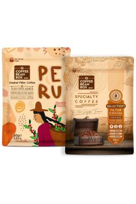 CoffeeBeanBox Selection + Peru Filtre Kahve Seti 2li (80 grX2) - 1