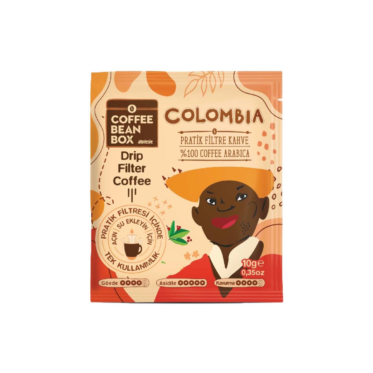 Colombia Pratik Filtre Kahve 10 Gr Pratik Filtre Kahveler Coffee Bean