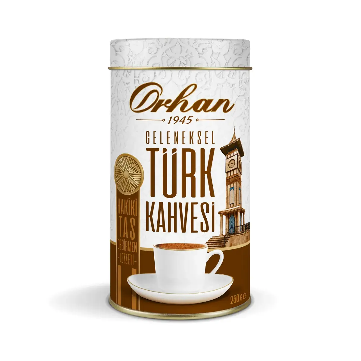 Orhan Türk Kahvesi 250 gr Teneke – Taş Değirmen Öğütülmüş Geleneksel Türk Kahvesi