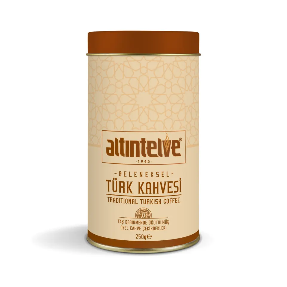 Altıntelve Orta Kavrulmuş Türk Kahvesi 250 gr Teneke – Geleneksel Öğütülmüş Türk Kahvesi