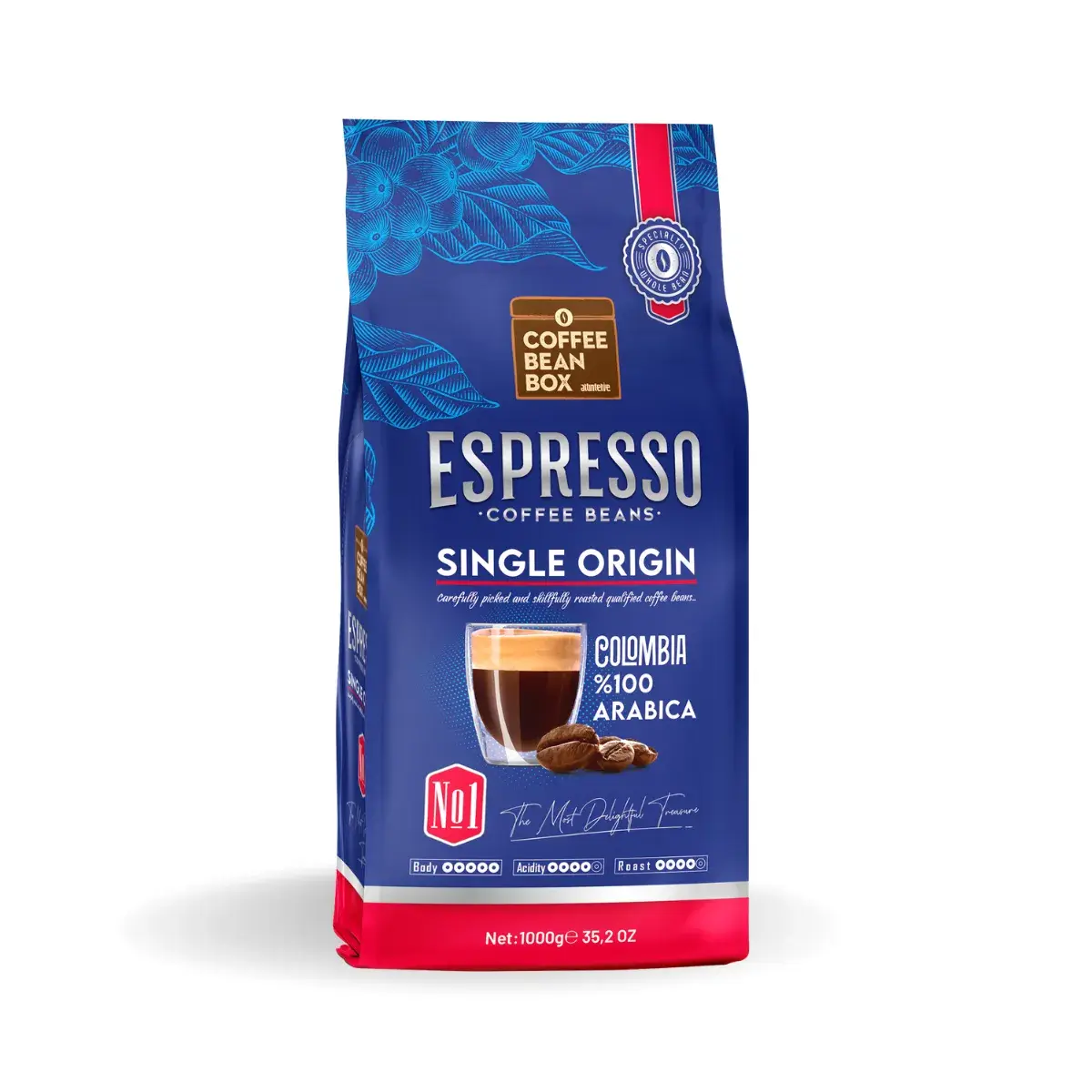 CoffeeBeanBox Colombia Single Origin Espresso Çekirdek Kahve 1 Kg