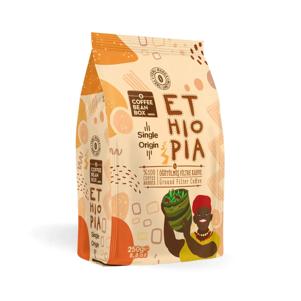 CoffeeBeanBox Ethiopia Single Origin Öğütülmüş Filtre Kahve 250 gr