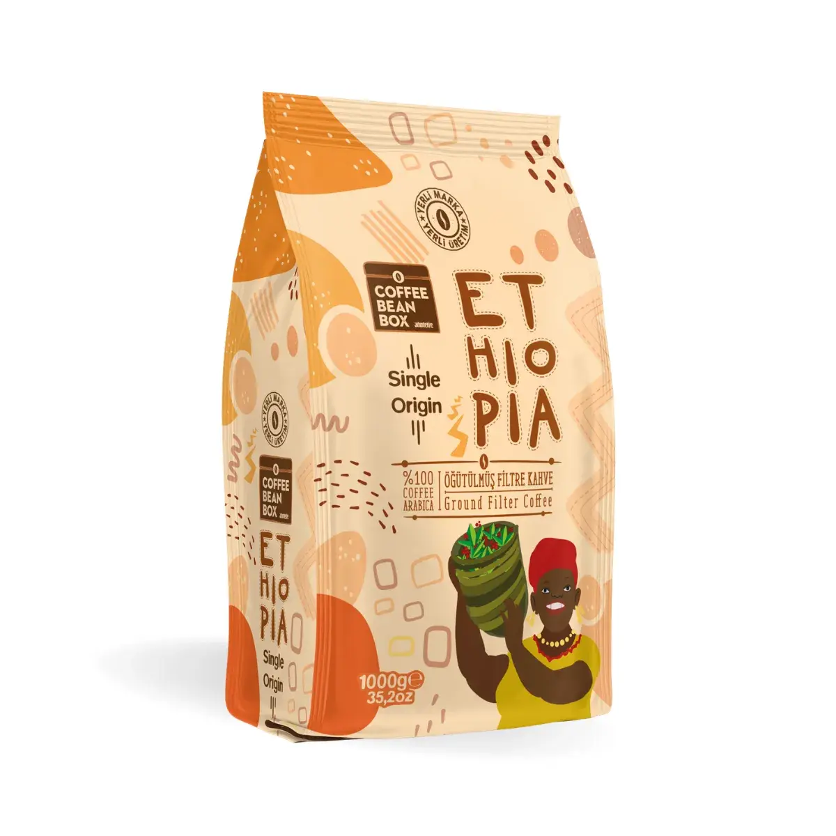 CoffeeBeanBox Ethiopia Single Origin Öğütülmüş Filtre Kahve 1000 gr