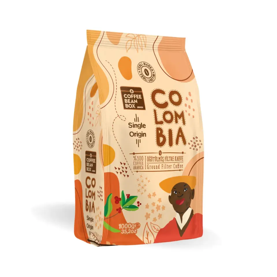 CoffeeBeanBox Colombia Single Origin Öğütülmüş Filtre Kahve 1000 gr