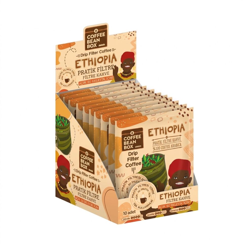 CoffeeBeanBox Ethiopia Drip Pratik Filtre Kahve 10'lu