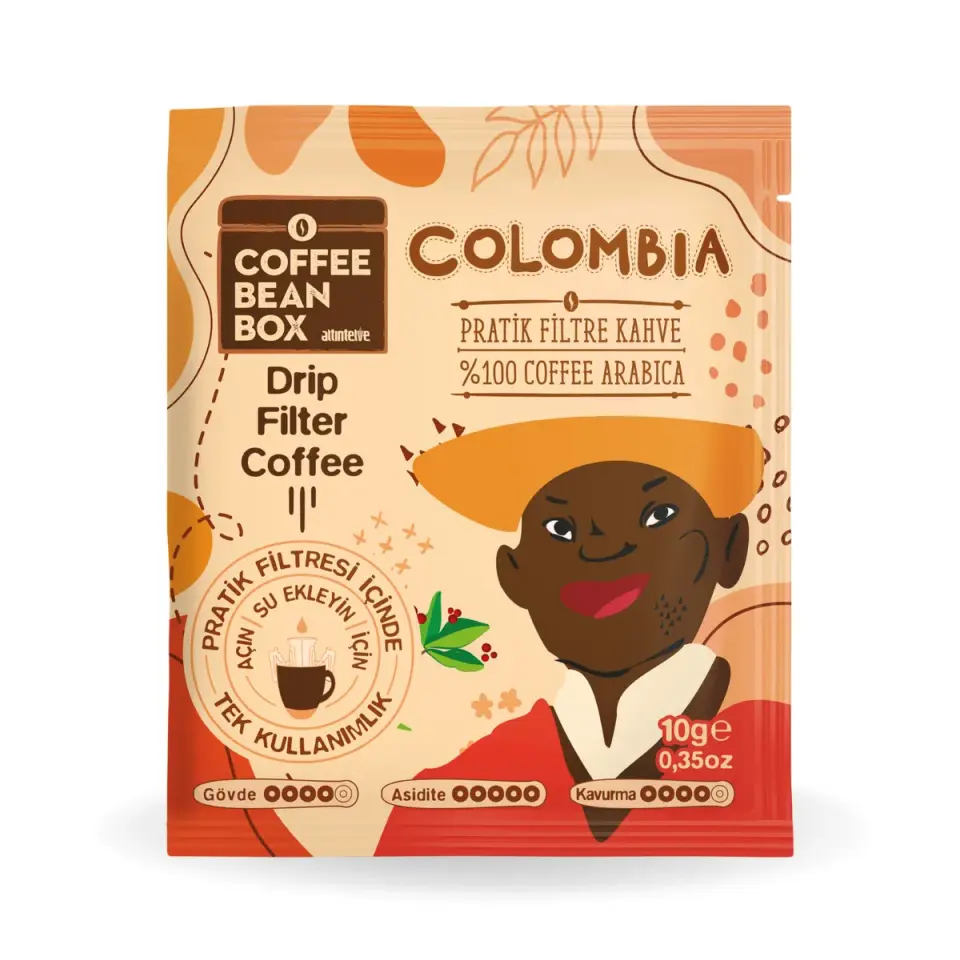 CoffeeBeanBox Colombia Drip Pratik Filtre Kahve 10'lu