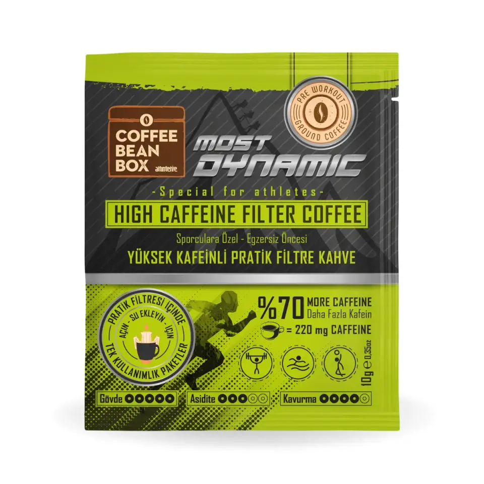 CoffeeBeanBox Most Dynamic Yüksek Kafeinli Pratik Filtre Kahve 8 gr