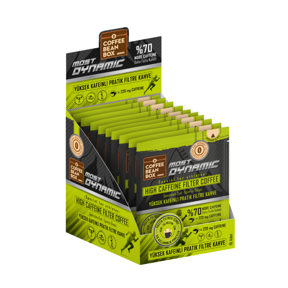 CoffeeBeanBox Most Dynamic Yüksek Kafeinli Pratik Filtre Kahve 8 gr 10'lu