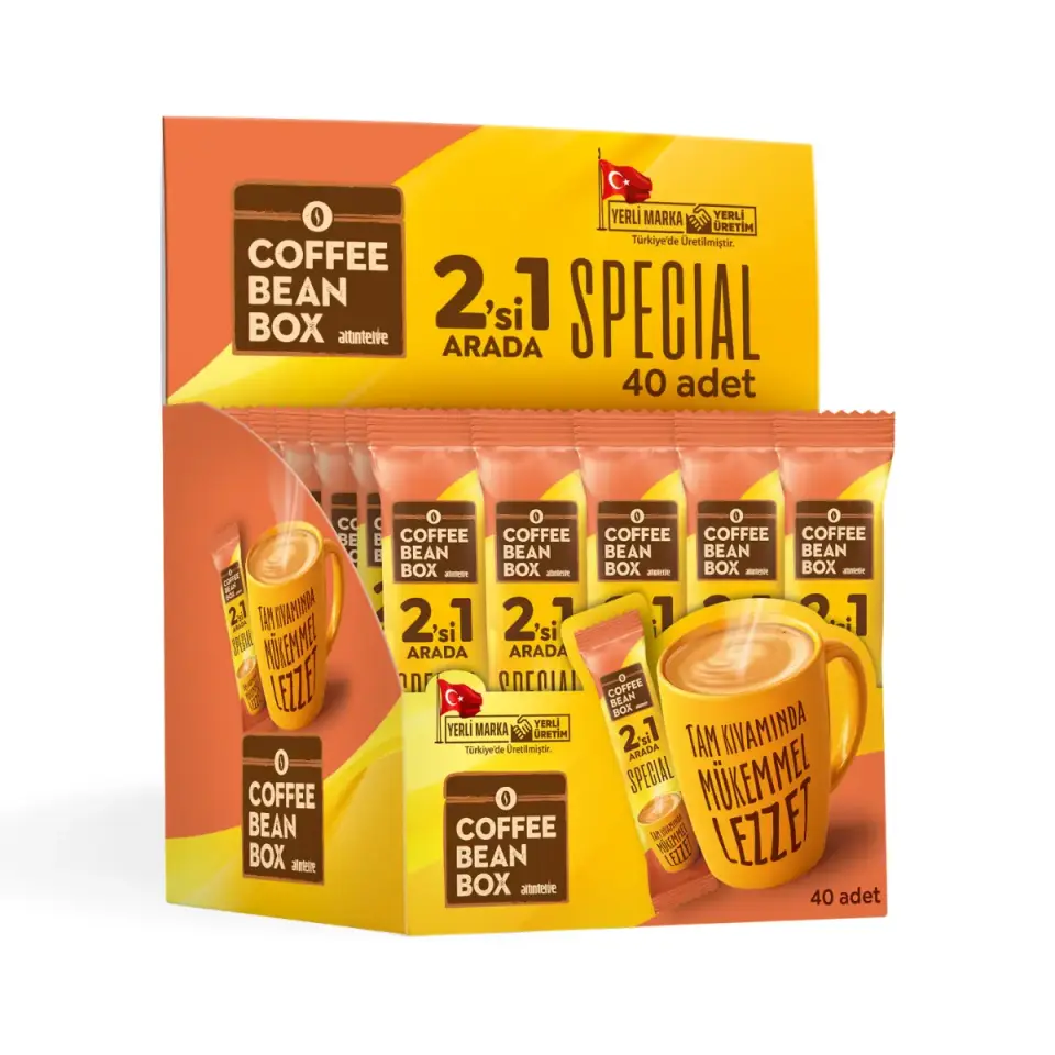 CoffeeBeanBox 2'si 1 Arada Hazır Kahve Special 40'lı Paket – Şekersiz