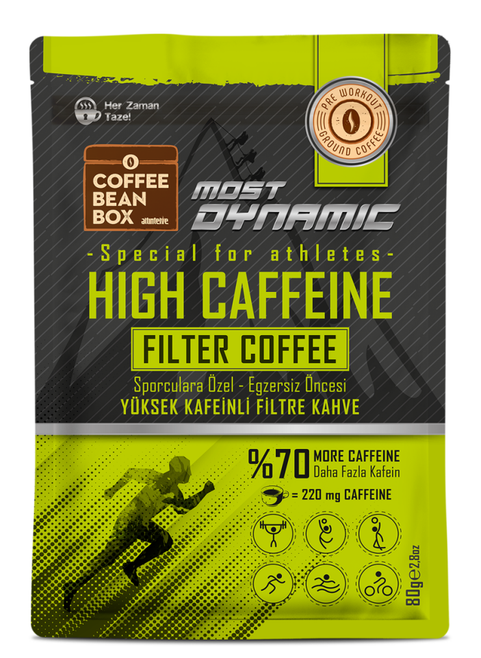 CoffeeBeanBox Most Dynamic Yüksek Kafeinli Filtre Kahve 80 gr (10'lu Kutu)