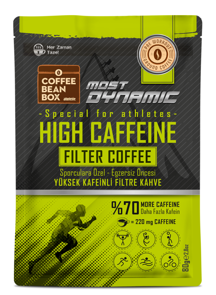 CoffeeBeanBox Most Dynamic Yüksek Kafeinli Filtre Kahve 80 gr (10'lu Kutu)