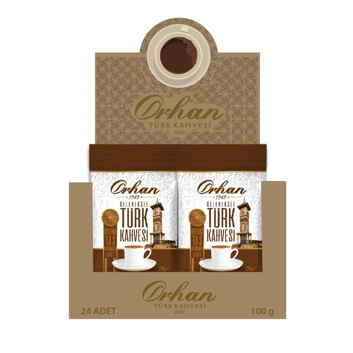 Orhan Öğütülmüş Türk Kahvesi 100 gr (24'lü Kutu)