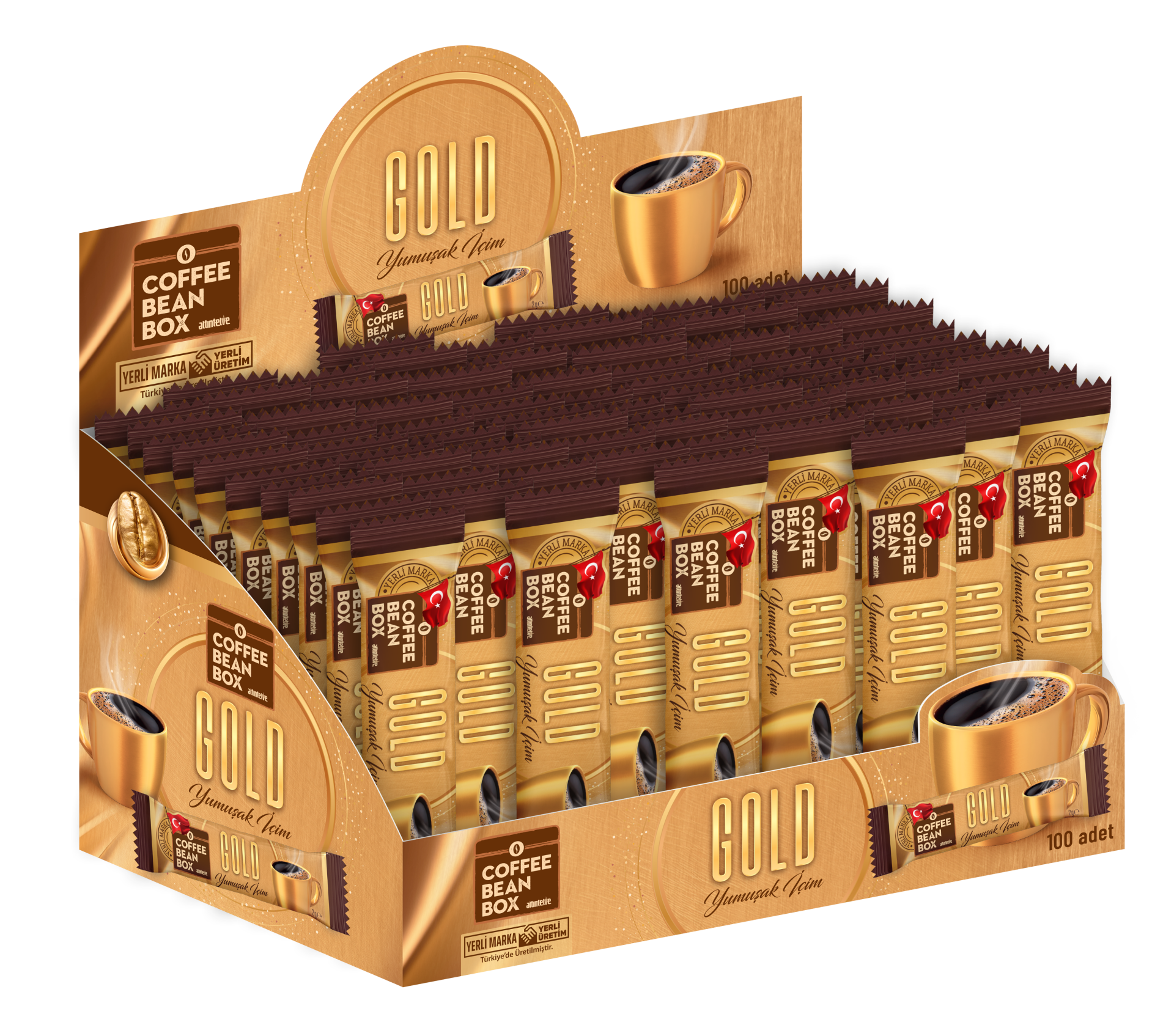 CoffeeBeanBox Gold Granül Kahve 2 gr (100'lü Kutu)