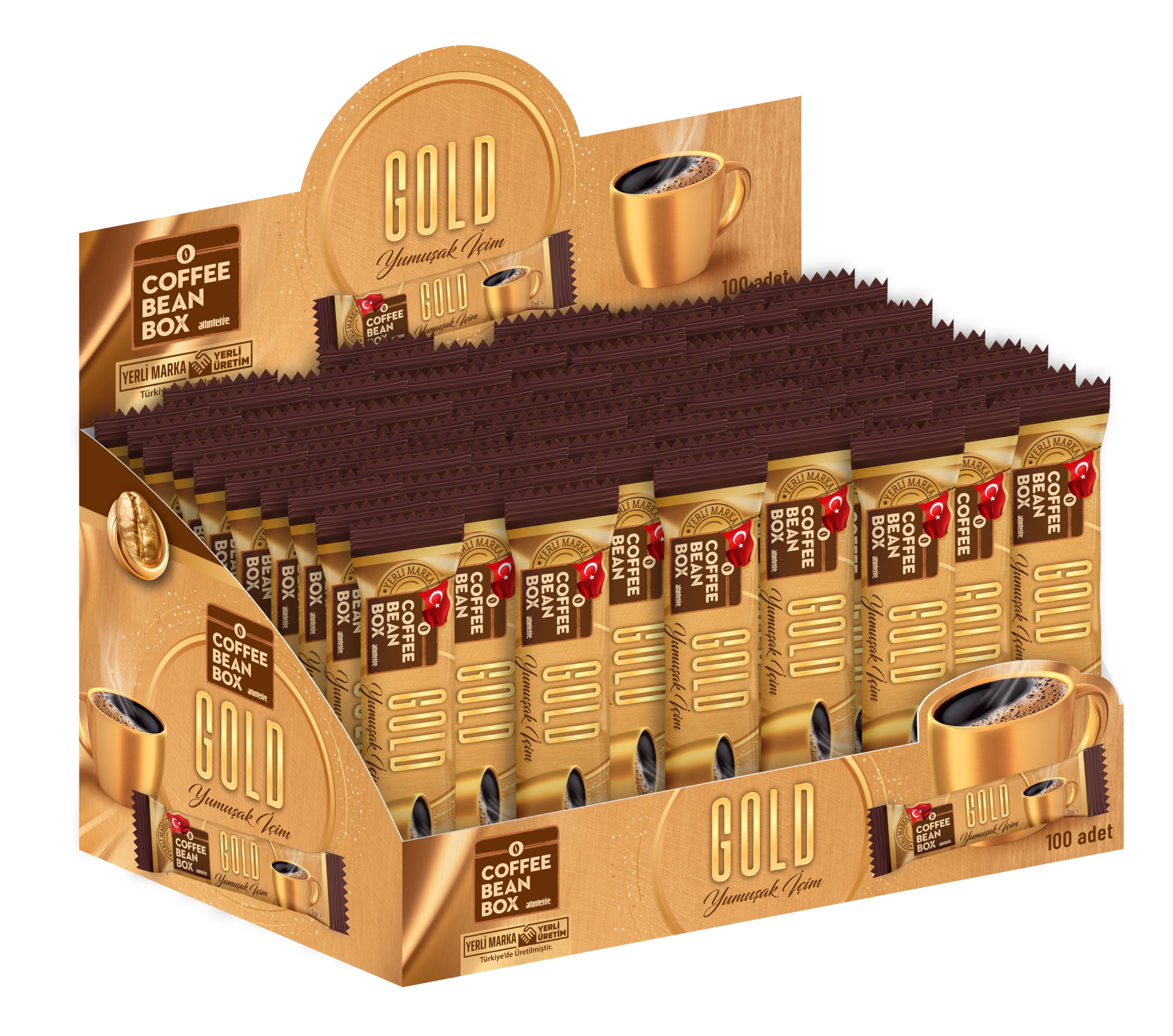 CoffeeBeanBox Gold Granül Kahve 2 gr (100'lü Kutu)