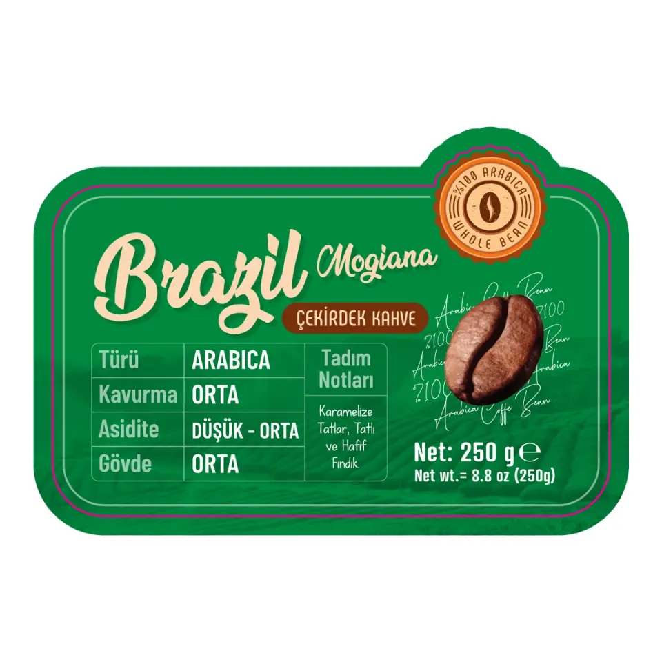 CoffeeBeanBox Brezilya Mogiana Kavrulmuş Çekirdek Kahve 250 gr