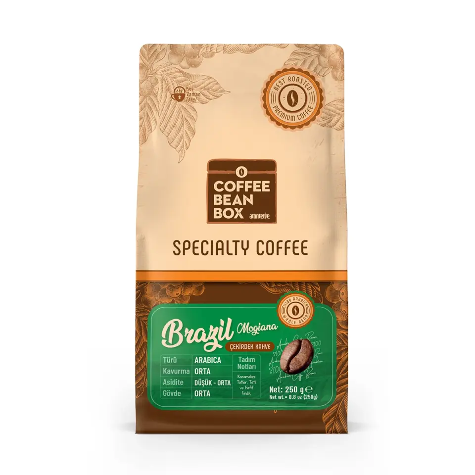 CoffeeBeanBox Brezilya Mogiana Kavrulmuş Çekirdek Kahve 250 gr
