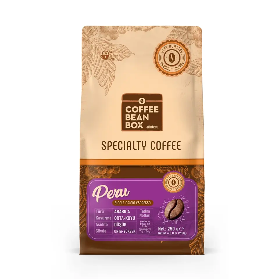 CoffeeBeanBox Peru Single Origin Espresso Çekirdek Kahve 250 gr