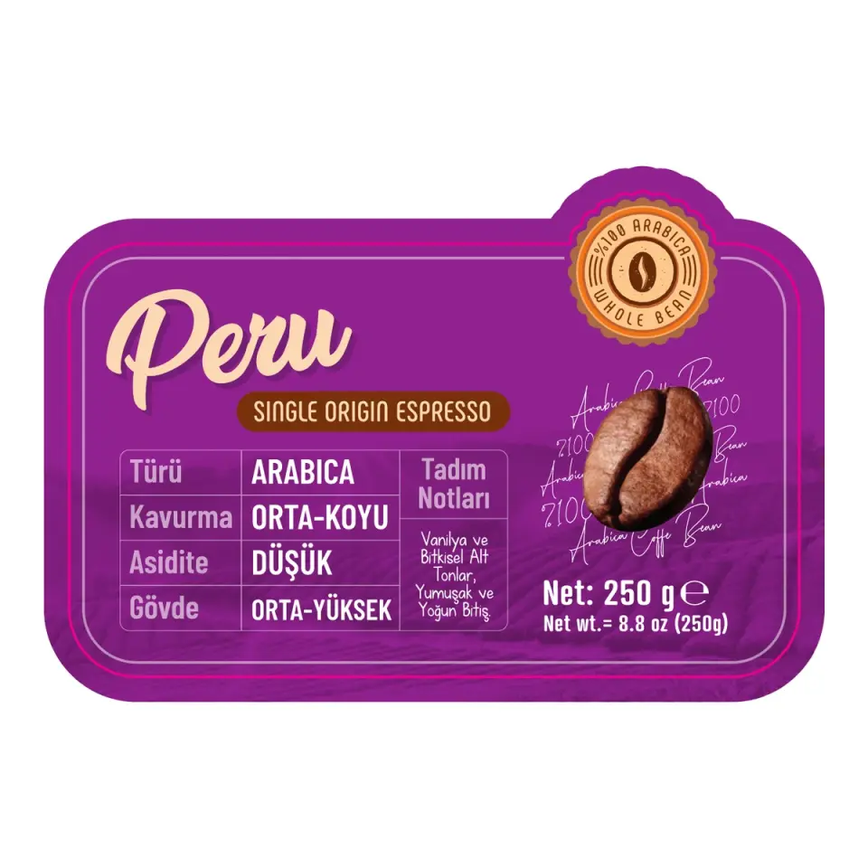 CoffeeBeanBox Peru Single Origin Espresso Çekirdek Kahve 250 gr