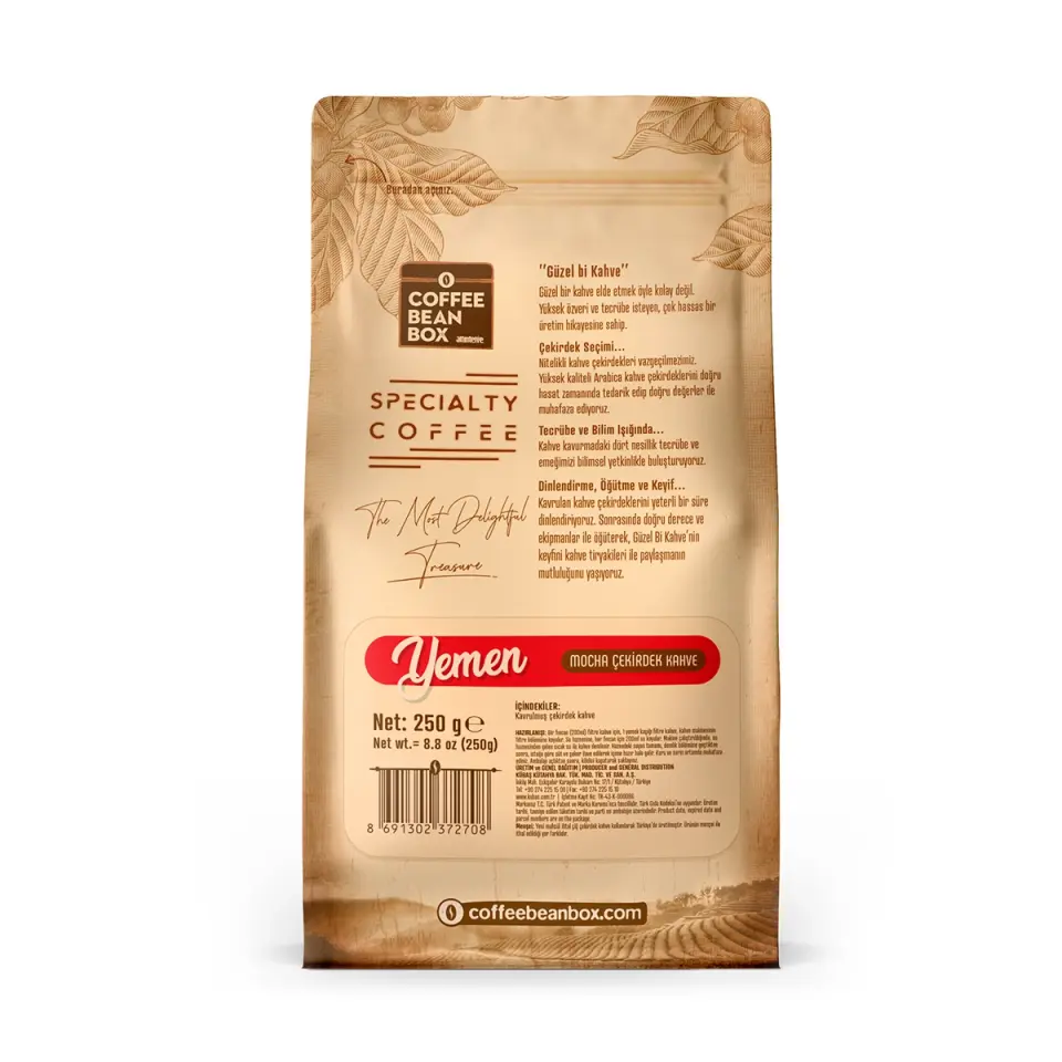 CoffeeBeanBox Yemen Mocha Kavrulmuş Çekirdek Kahve 250 gr