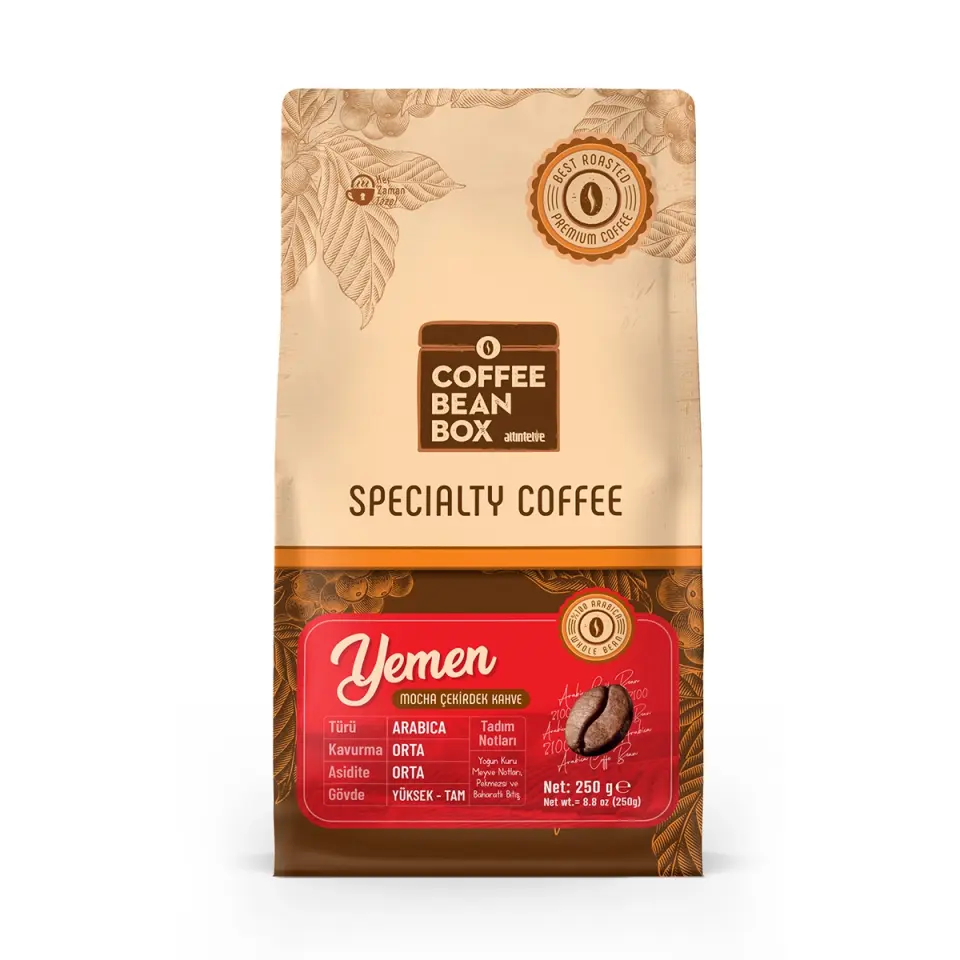 CoffeeBeanBox Yemen Mocha Kavrulmuş Çekirdek Kahve 250 gr
