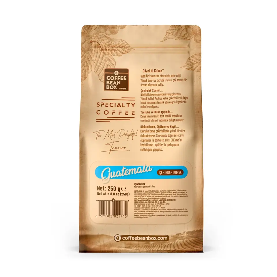 CoffeeBeanBox Guatemala Single Origin Kavrulmuş Çekirdek Kahve 250 gr