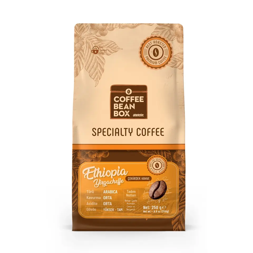 CoffeeBeanBox Ethiopia Yirgacheffe Grade 2 Kavrulmuş Çekirdek Kahve 250 gr