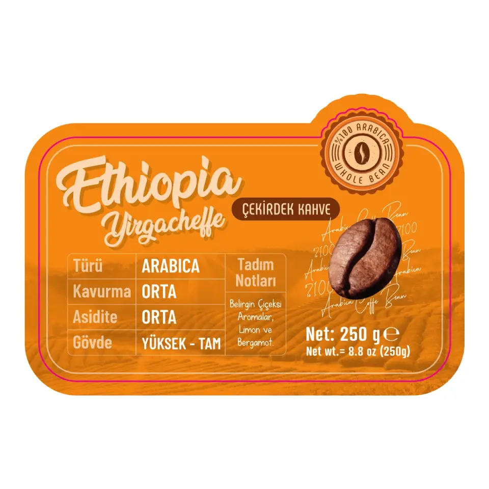 CoffeeBeanBox Ethiopia Yirgacheffe Grade 2 Kavrulmuş Çekirdek Kahve 250 gr