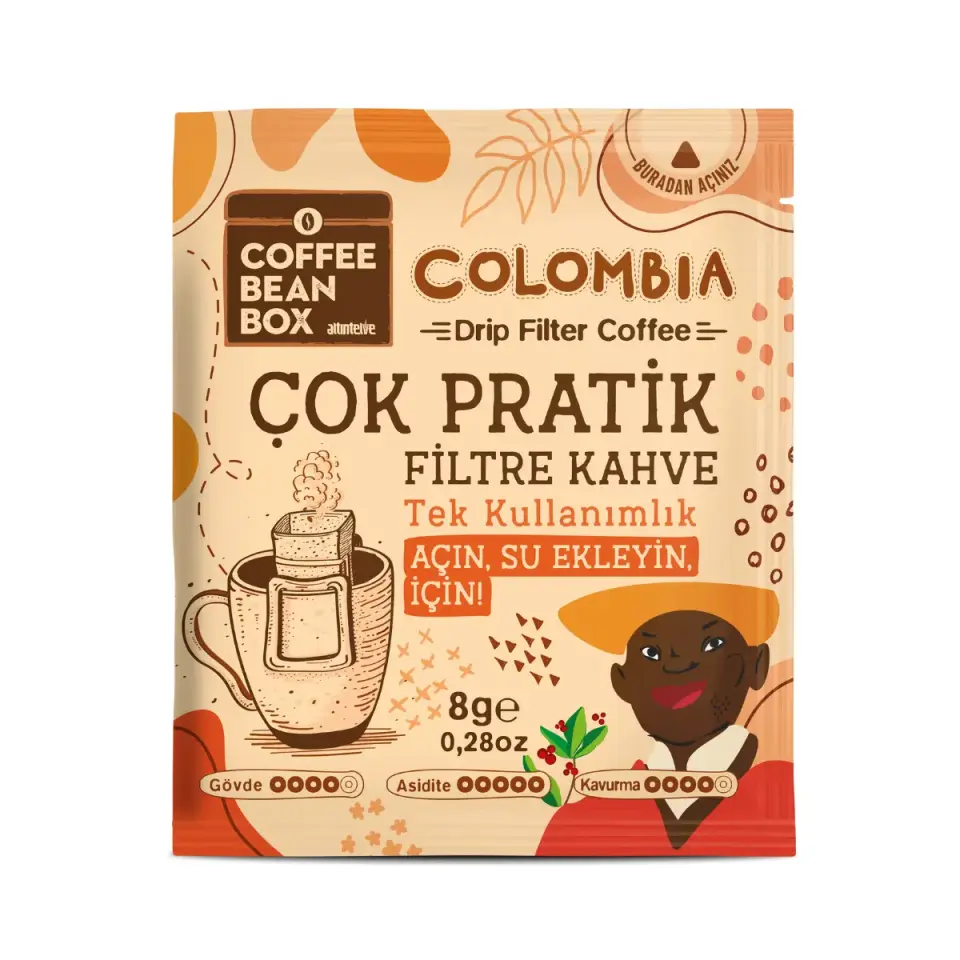 CoffeeBeanBox Colombia Drip Pratik Filtre Kahve 10'lu 8g