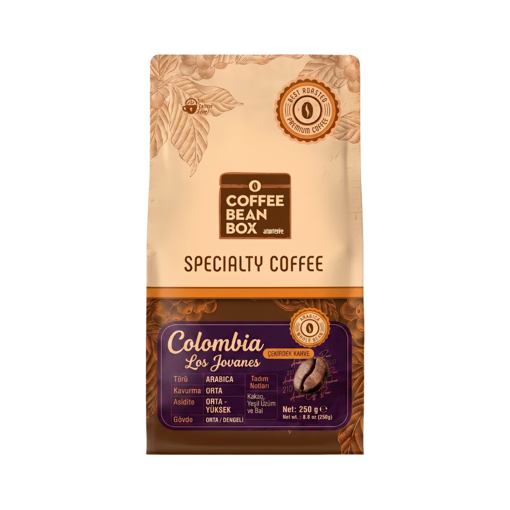CoffeeBeanBox Colombia Los Jovanes Kavrulmuş Çekirdek Kahve 250 gr