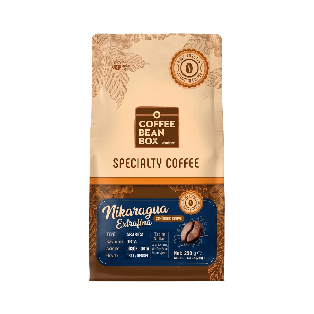 CoffeeBeanBox Nikaragua Extrafina SHG EP Kavrulmuş Çekirdek Kahve 250 gr