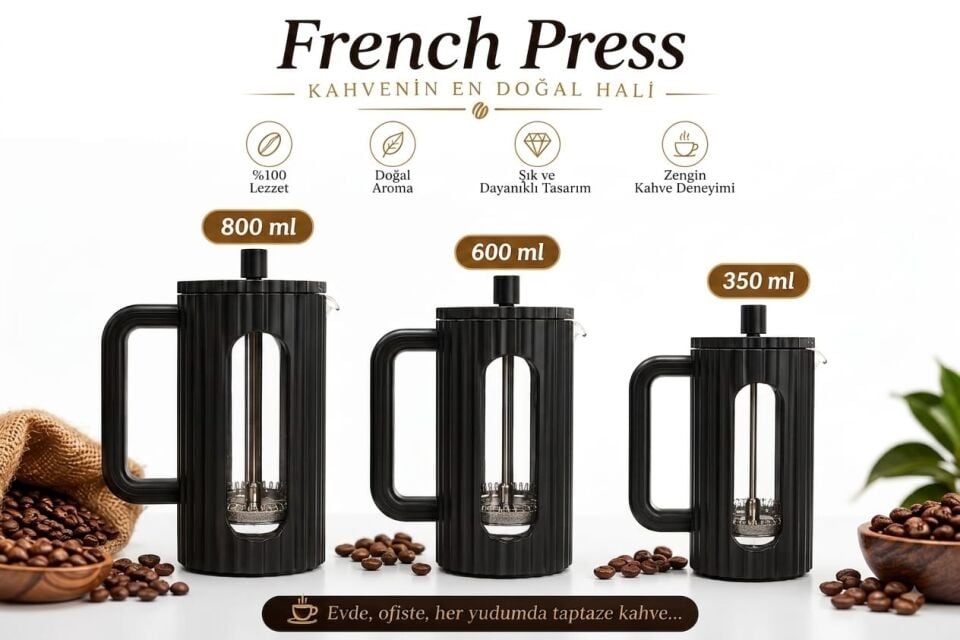Porsima Smartpan BV093 600 ml Cam French Press
