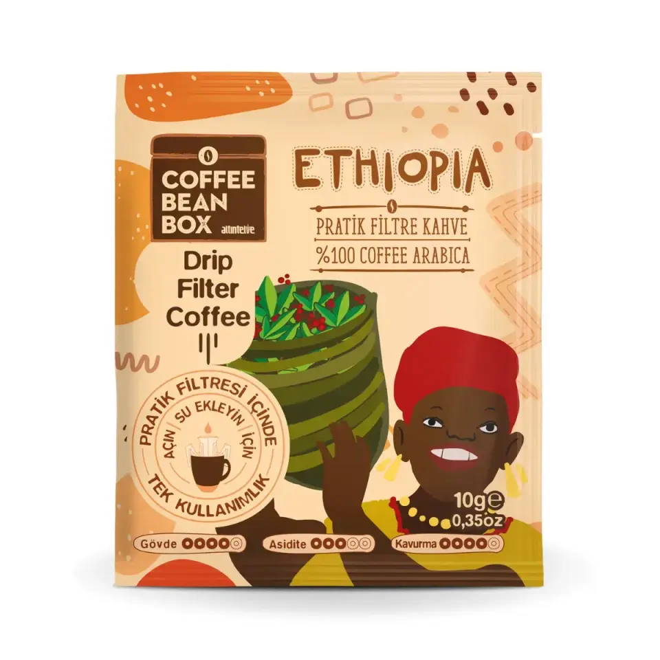 CoffeeBeanBox Ethiopia Drip Pratik Filtre Kahve Adet